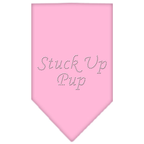 Stuck Up Pup Rhinestone Bandana Light Pink Large